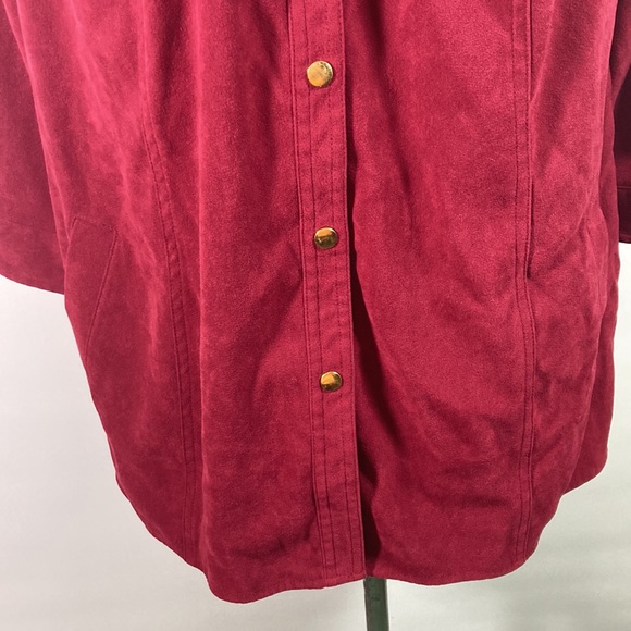JM Collection Woman Goldtone Button Front  Wine Colored Jacket Size 0X - Picture 3 of 10